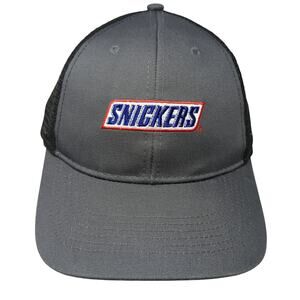 Snickers Snapback Trucker Hat Gray One Size Adjustable Embroidered Head To Toe